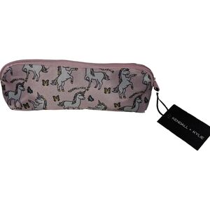 NWT Kendall & Kylie Unicorn & Butterfly Monogram Cosmetic Bag